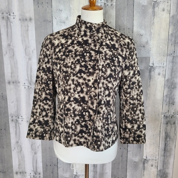 Akris Punto Size 8 Bokeh Print Wool Snap Button Jacket - Picture 1 of 7